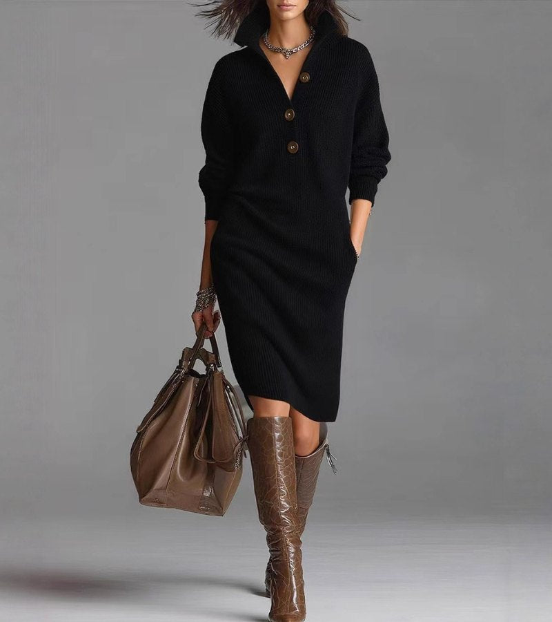 Damaris™ | Warm Knitted Elegance Dress